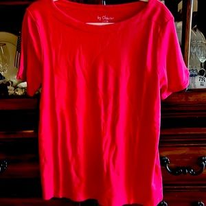 Chicos boat neck bright pink size 2 tee shirt.